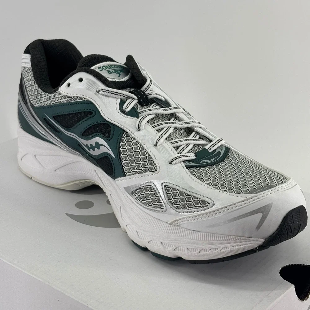 Saucony ProGrid Guide 7 Sneaker Mens 11 White Green S70936-8 New Running Shoes